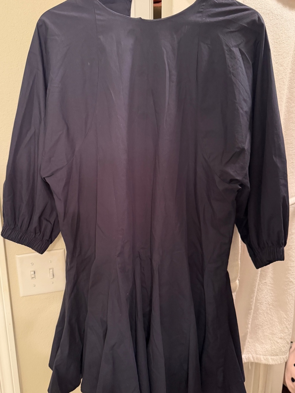 Closed Navy Mini Dress with Three-Quarter Sleeves